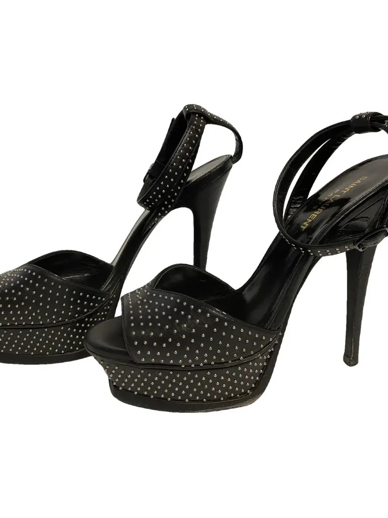 Saint Laurent Black Studded Platform Heels
